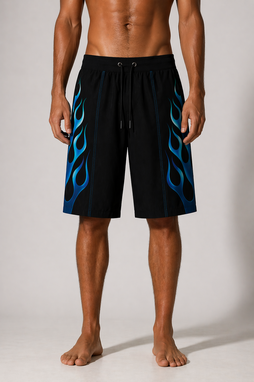 Blue Flamed Performance Boardshorts